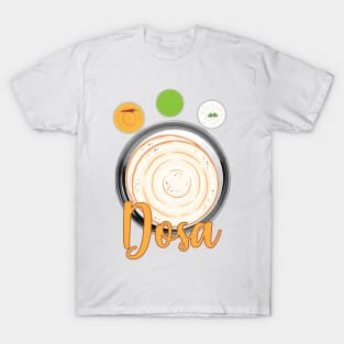 Masala Dosa Idli Churtney on Banana Leaf Indian Food T-Shirt